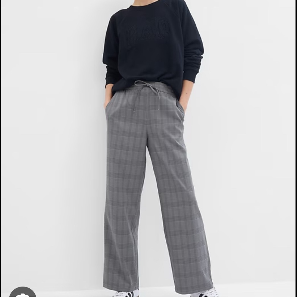 GAP Mid Rise Easy Wide-Leg Plaid Pants XL
